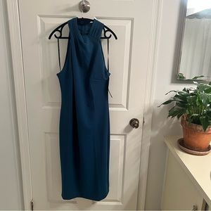 New! Rachel Roy Teal Faux Halter Dress